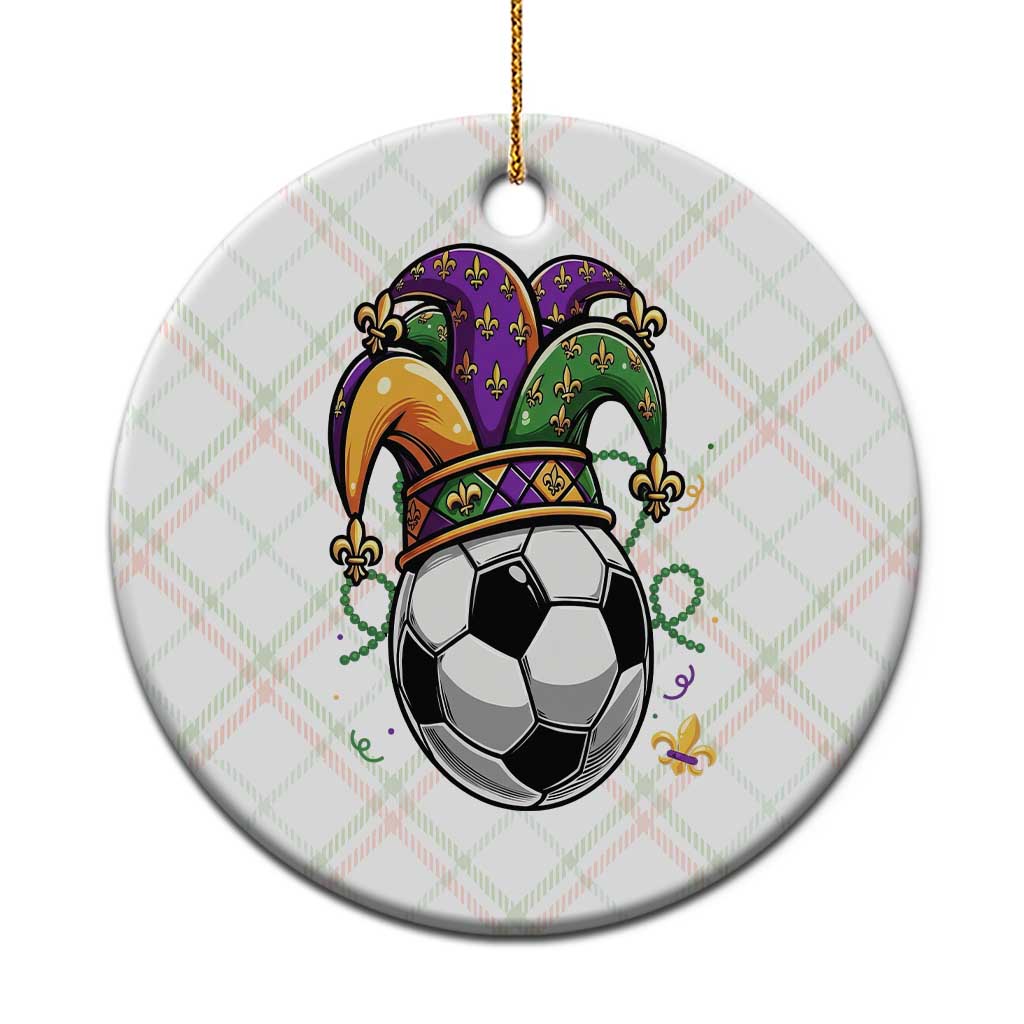 Mardi Gras Soccer Ball Ceramic Ornament Funny Louisiana Carnival Sports Gift