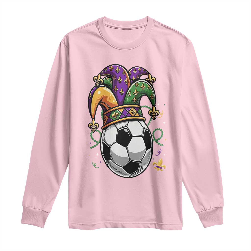 Mardi Gras Soccer Ball Long Sleeve Shirt Funny Louisiana Carnival Sports Gift