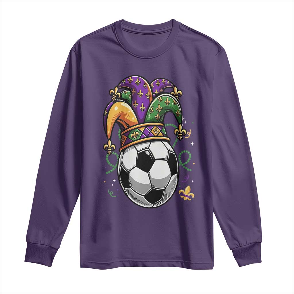 Mardi Gras Soccer Ball Long Sleeve Shirt Funny Louisiana Carnival Sports Gift