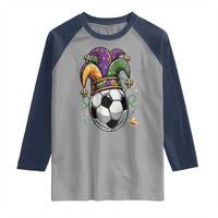 Mardi Gras Soccer Ball Raglan Shirt Funny Louisiana Carnival Sports Gift