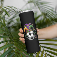 Mardi Gras Soccer Ball Skinny Tumbler Funny Louisiana Carnival Sports Gift