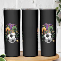 Mardi Gras Soccer Ball Skinny Tumbler Funny Louisiana Carnival Sports Gift