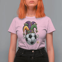 Mardi Gras Soccer Ball T Shirt For Women Funny Louisiana Carnival Sports Gift