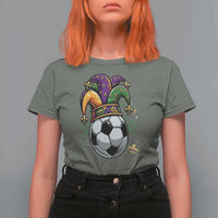 Mardi Gras Soccer Ball T Shirt For Women Funny Louisiana Carnival Sports Gift