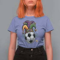 Mardi Gras Soccer Ball T Shirt For Women Funny Louisiana Carnival Sports Gift