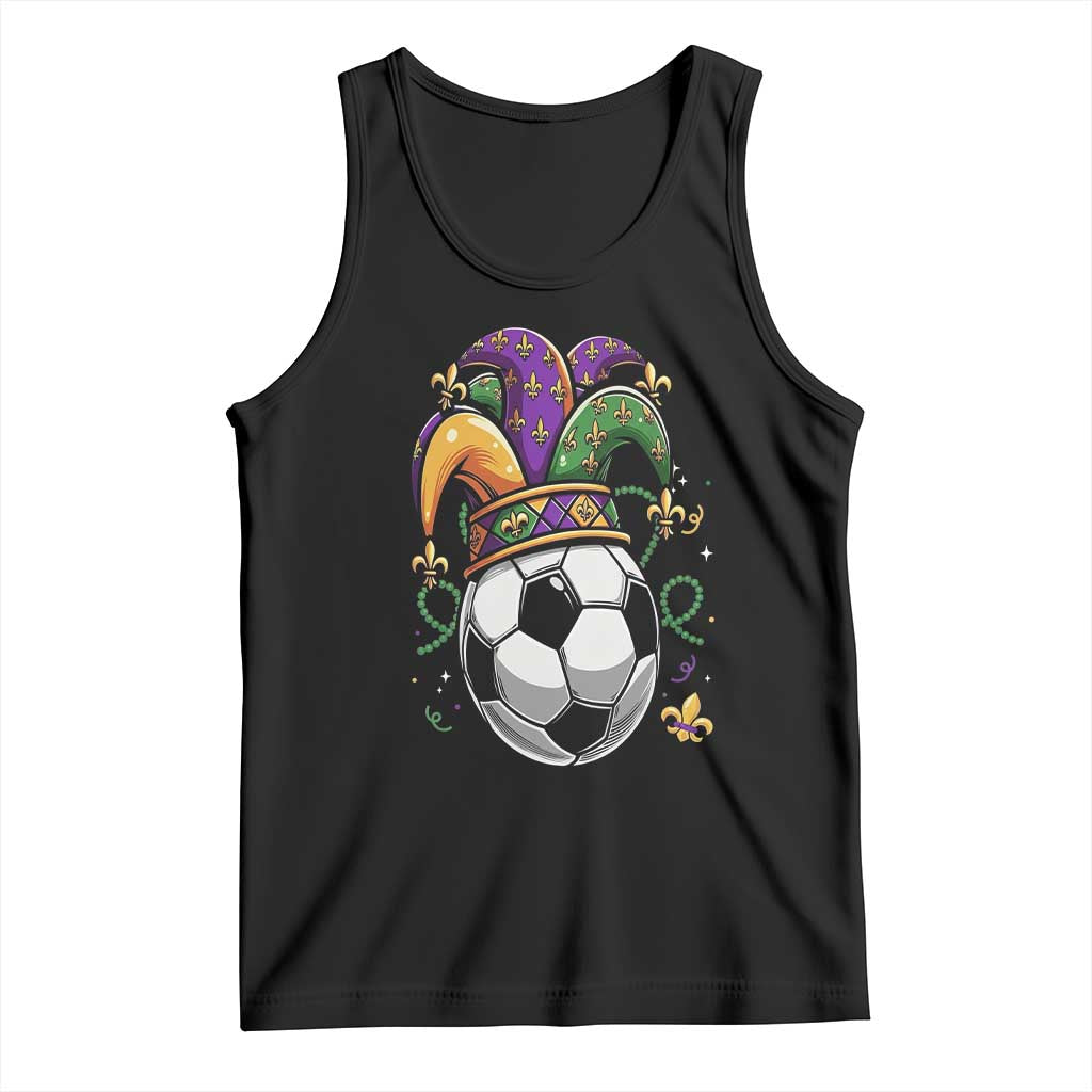Mardi Gras Soccer Ball Tank Top Funny Louisiana Carnival Sports Gift