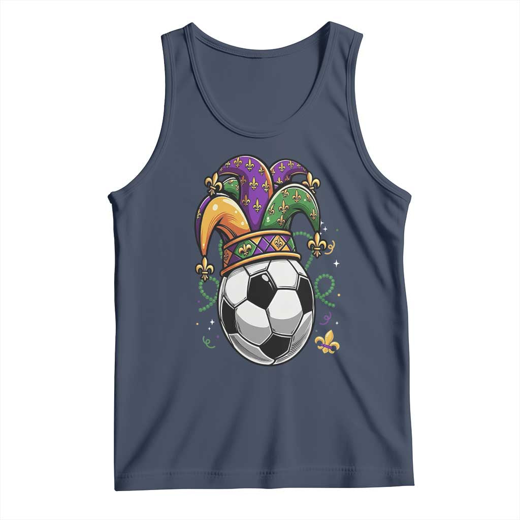 Mardi Gras Soccer Ball Tank Top Funny Louisiana Carnival Sports Gift