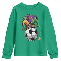 Mardi Gras Soccer Ball Youth Sweatshirt Funny Louisiana Carnival Sports Gift
