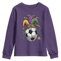 Mardi Gras Soccer Ball Youth Sweatshirt Funny Louisiana Carnival Sports Gift