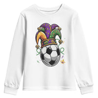 Mardi Gras Soccer Ball Youth Sweatshirt Funny Louisiana Carnival Sports Gift