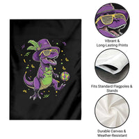 Funny Mardi Gras Dinosaur Playing Soccer Garden Flag