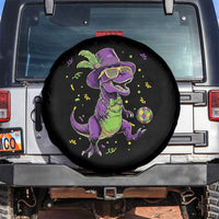 Funny Mardi Gras Dinosaur Playing Soccer Spare Tire Cover