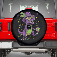 Funny Mardi Gras Dinosaur Playing Soccer Spare Tire Cover