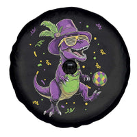 Funny Mardi Gras Dinosaur Playing Soccer Spare Tire Cover
