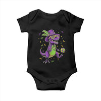 Funny Mardi Gras Dinosaur Playing Soccer Baby Onesie