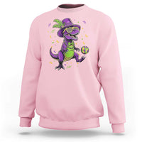 Funny Mardi Gras Dinosaur Playing Soccer Sweatshirt