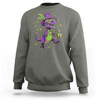 Funny Mardi Gras Dinosaur Playing Soccer Sweatshirt
