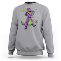 Funny Mardi Gras Dinosaur Playing Soccer Sweatshirt
