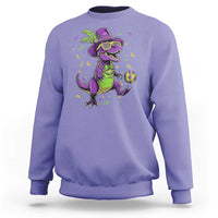 Funny Mardi Gras Dinosaur Playing Soccer Sweatshirt