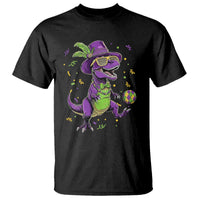Funny Mardi Gras Dinosaur Playing Soccer T Shirt