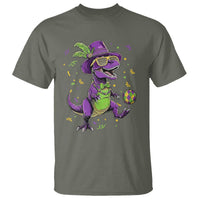 Funny Mardi Gras Dinosaur Playing Soccer T Shirt