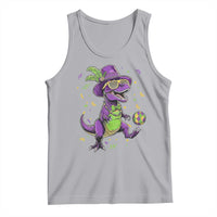 Funny Mardi Gras Dinosaur Playing Soccer Tank Top