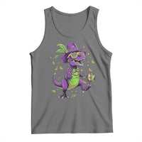 Funny Mardi Gras Dinosaur Playing Soccer Tank Top
