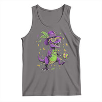 Funny Mardi Gras Dinosaur Playing Soccer Tank Top