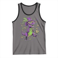 Funny Mardi Gras Dinosaur Playing Soccer Tank Top