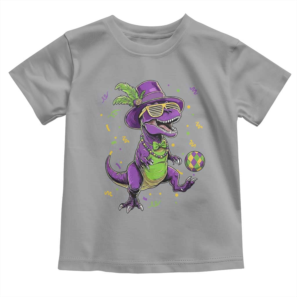 Funny Mardi Gras Dinosaur Playing Soccer Toddler T Shirt