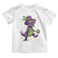 Funny Mardi Gras Dinosaur Playing Soccer Toddler T Shirt