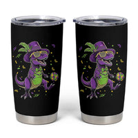 Funny Mardi Gras Dinosaur Playing Soccer Tumbler Cup