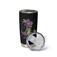 Funny Mardi Gras Dinosaur Playing Soccer Tumbler Cup