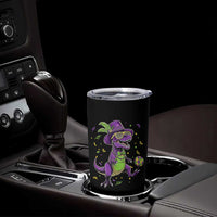 Funny Mardi Gras Dinosaur Playing Soccer Tumbler Cup