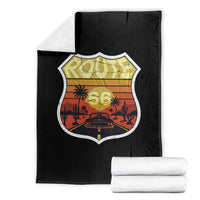 Retro Route Highway 66 Throw Blanket Vintage Americana Road Trip