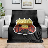 Retro Route Highway 66 Throw Blanket Vintage Americana Road Trip