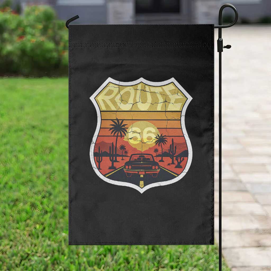 Retro Route Highway 66 Garden Flag Vintage Americana Road Trip