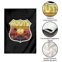 Retro Route Highway 66 Garden Flag Vintage Americana Road Trip