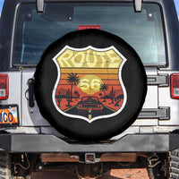 Retro Route Highway 66 Spare Tire Cover Vintage Americana Road Trip