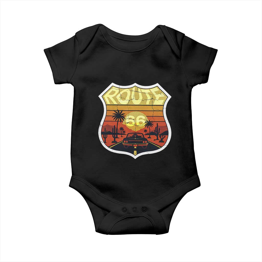 Retro Route Highway 66 Baby Onesie Vintage Americana Road Trip