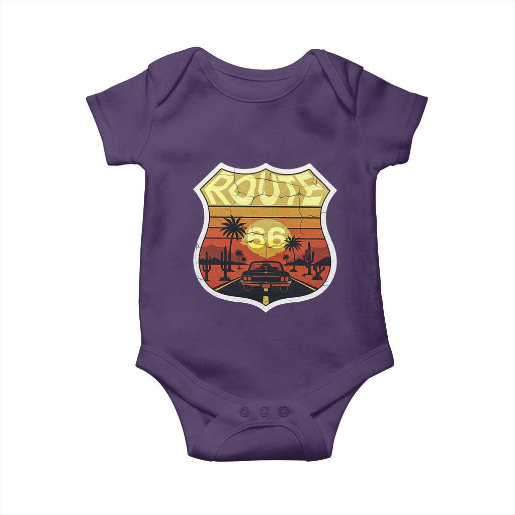 Retro Route Highway 66 Baby Onesie Vintage Americana Road Trip