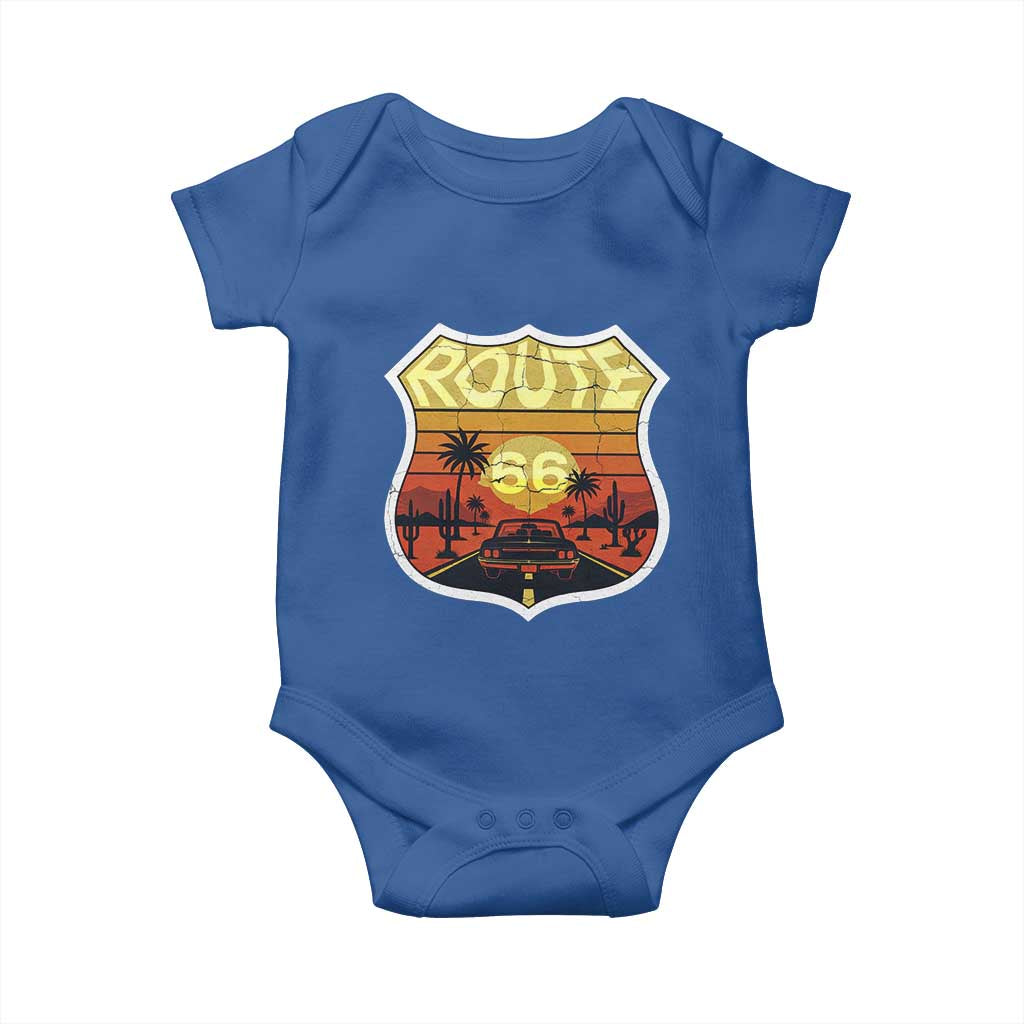 Retro Route Highway 66 Baby Onesie Vintage Americana Road Trip