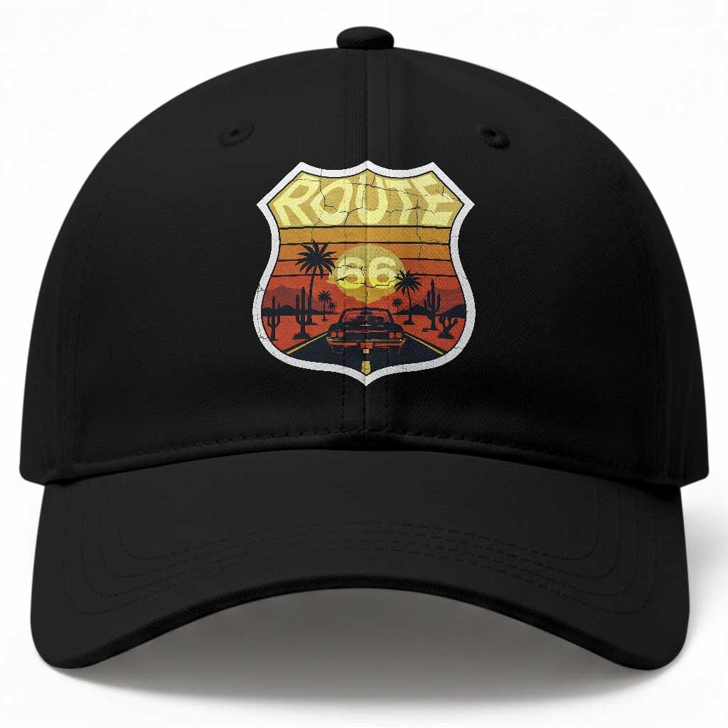 Retro Route Highway 66 Baseball Cap Vintage Americana Road Trip