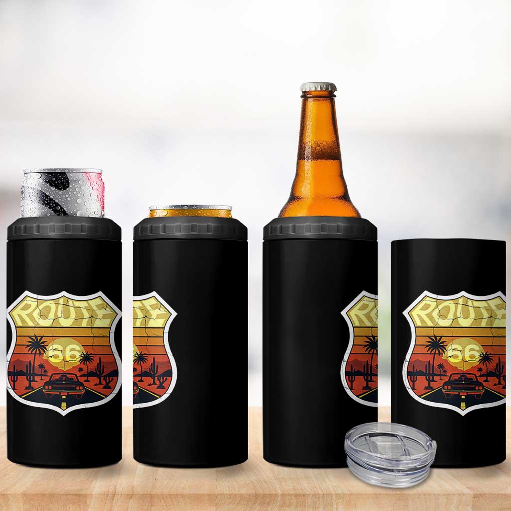 Retro Route Highway 66 4 in 1 Can Cooler Tumbler Vintage Americana Road Trip