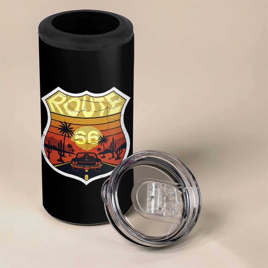 Retro Route Highway 66 4 in 1 Can Cooler Tumbler Vintage Americana Road Trip