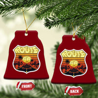 Retro Route Highway 66 Ceramic Ornament Vintage Americana Road Trip