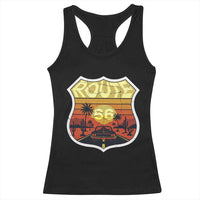Retro Route Highway 66 Racerback Tank Top Vintage Americana Road Trip