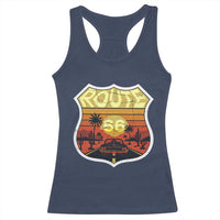 Retro Route Highway 66 Racerback Tank Top Vintage Americana Road Trip