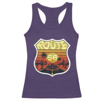 Retro Route Highway 66 Racerback Tank Top Vintage Americana Road Trip