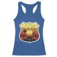 Retro Route Highway 66 Racerback Tank Top Vintage Americana Road Trip